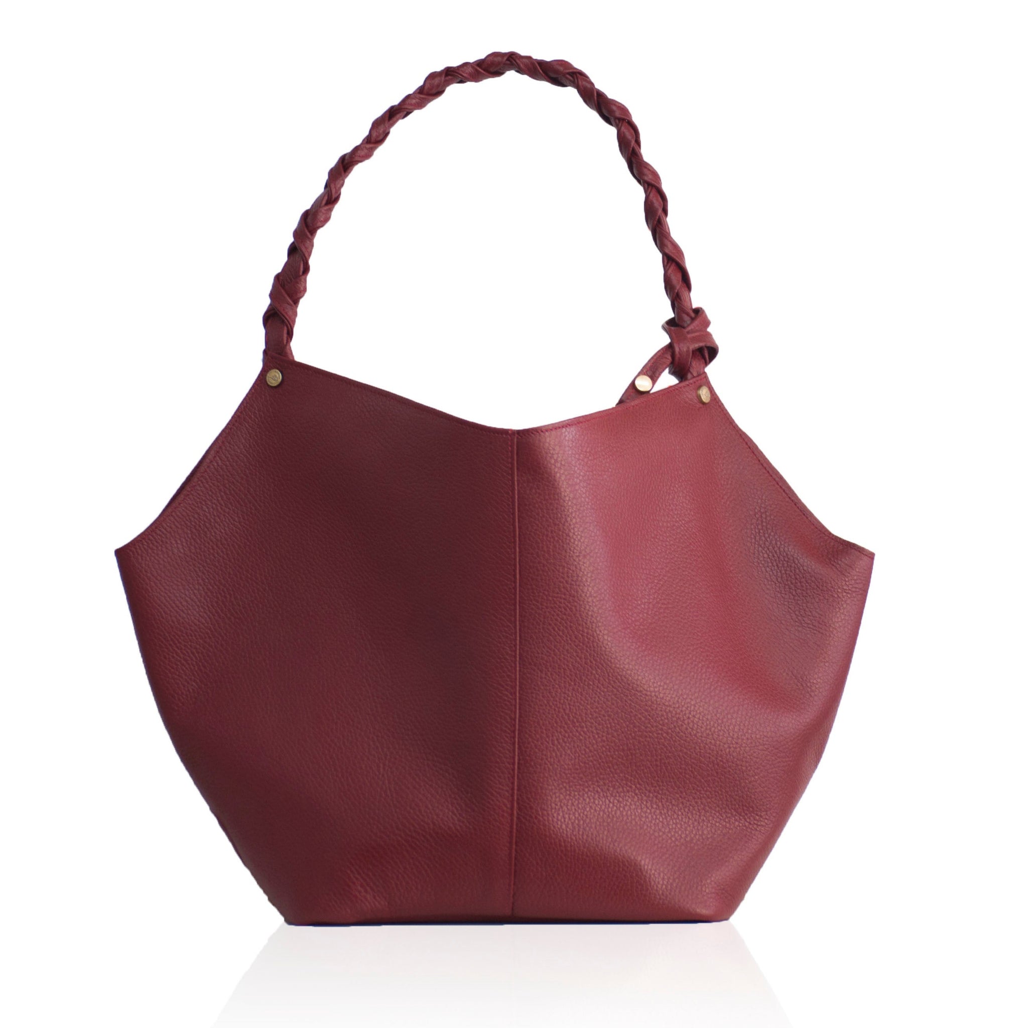 Helena Small Leather Shoulder Bag Cherry Red – Bonendis